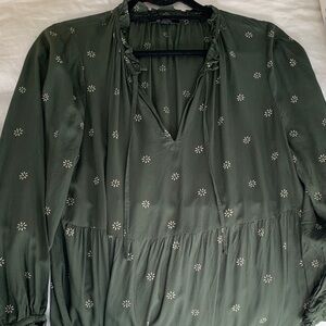 Madewell Indian Print Green Dress